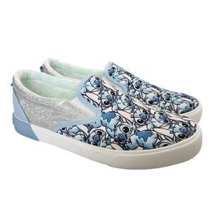 New Disney Stitch Shoes Canvas Slip On From Girls sz 6 Blue Lilo and Stitch